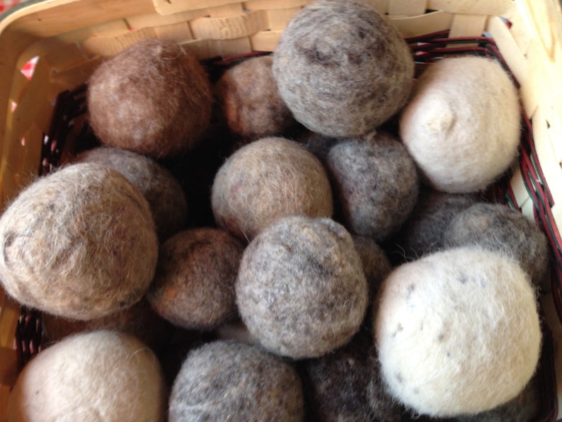 SALE Package Deal 3 Natural Wool Dryer Balls 100% Wool is Earth friendly and chemical free image 1