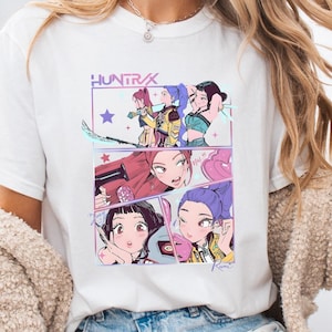 Kpop Demon Hunters Shirt, Huntrix Girl T-Shirt, Kpop idol group Shirt, Mira, Rumi, Joey Shirt,Demon Hunter Merch, Gift for Huntrix fan Shirt