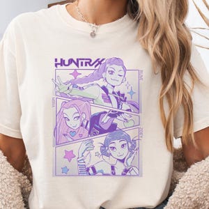 Kpop Demon Hunters T-shirt Gift For Woman,Jinu Manga Shirt,Kpop Huntrix Pin,Demon Hunter Merch,Saja Girls Fan Poster, Kpop Shirt