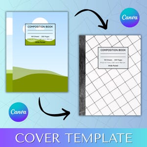 Editable Composition Book Cover Template, Back to School Composition Notebook Organization for Students, Teachers, Instant Download