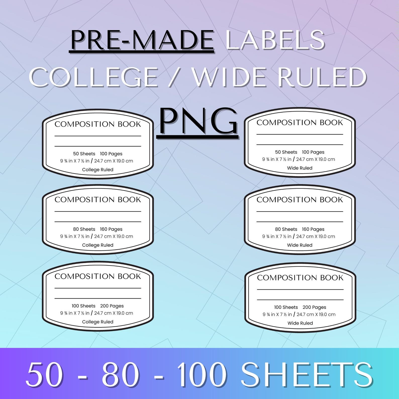 Editable Composition Book Labels: Back to School Organization (canva ...