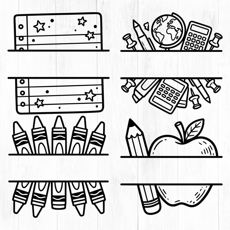 Teacher Monogram SVG Bundle, Teacher Name Back to School - Etsy