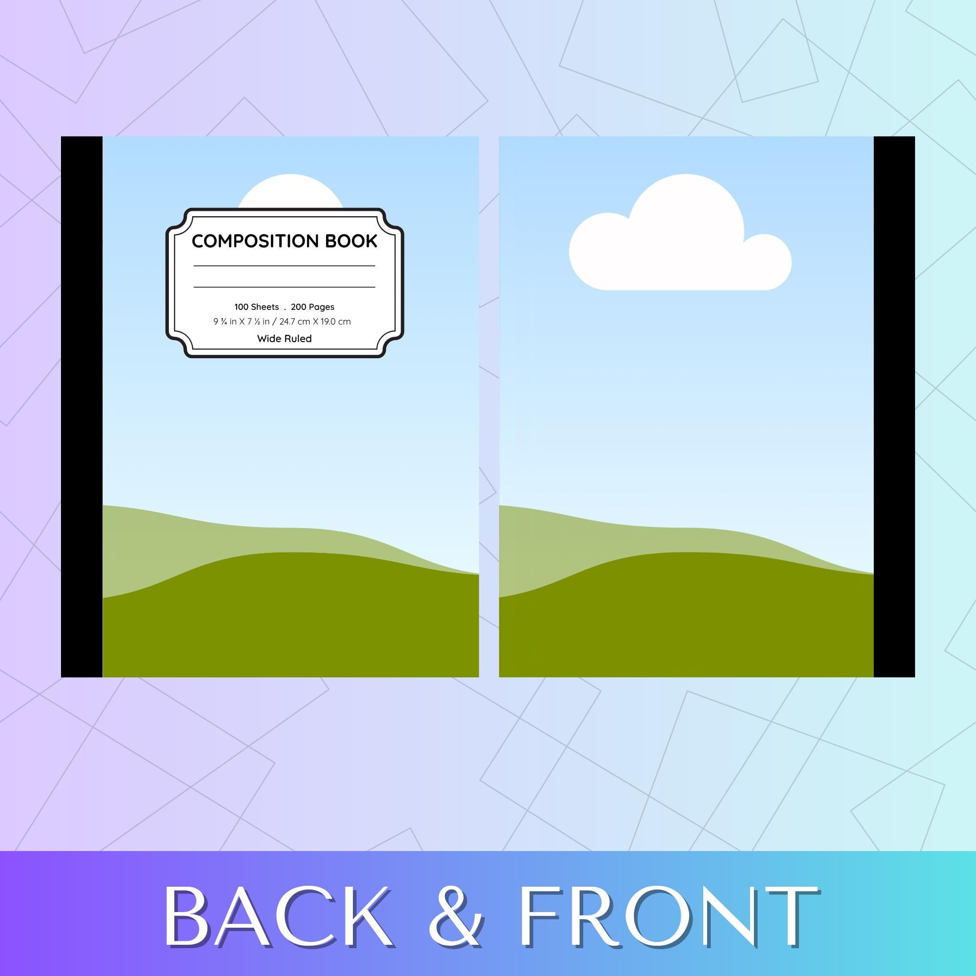 Composition Book Cover Templates: Canva Editable, Vintage Labels ...