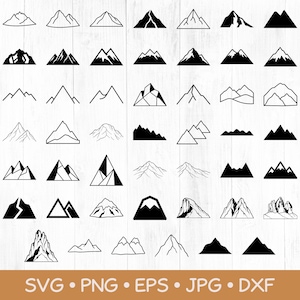 Berg SVG-paket, minimalistisk topplinjeteckningsuppsättning