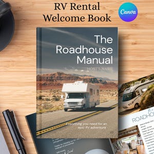 Editable RV Welcome Book Template, Printable Camper Guide, Airbnb RV Welcome Book, Rv Guest Manual Canva Template RV Rental Handout Rv Guide