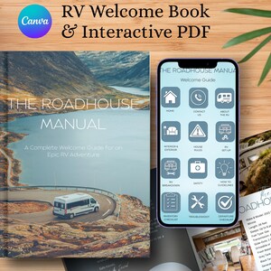 RV Welcome Book Bundle | Editable Canva Template | Printable & Interactive PDF | Camper Guest Guide | Airbnb Digital House Manual
