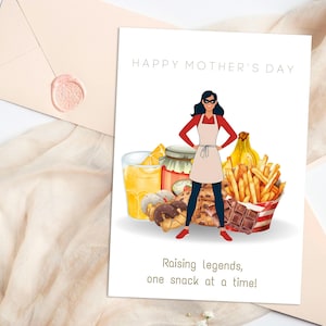 Cartão de Dia das Mães com piadas engraçadas, Saudação de Feliz Dia das Mães editável, Mãe super-heroína, Cartão de presente para ela, Cartão divertido e legal para a mãe, Cartão engraçado para a mãe