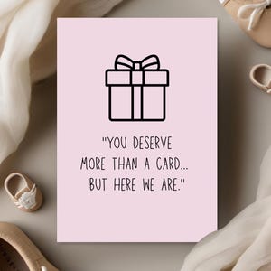 Cartão fofo e engraçado minimalista para o Dia das Mães, cartão fofo de piada rosa para ela, presente para a mãe, cartão de feliz dia das mães, cartão engraçado para mãe ou esposa
