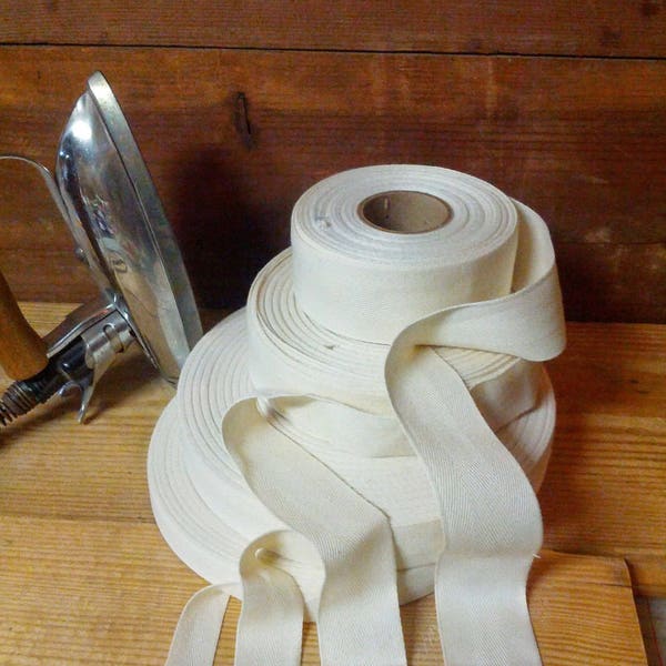 Full 70 yard roll--TWILL TAPE  natural or white 3/4", 1", 1 1/4", 1 1/2" all in one listing!