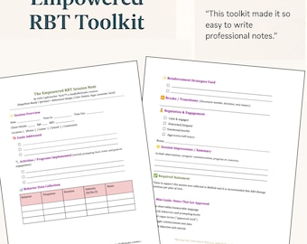 Edytowalny zestaw narzędzi RBT: szablony ABA, arkusze śledzenia + dodatkowy przewodnik (do pobrania w wersji cyfrowej)