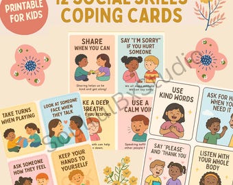 Social Skills Coping Cards for Kids: SEL Activities (Printable)