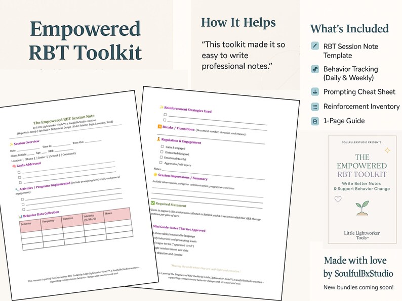 Editable RBT Toolkit: ABA Templates, Tracking Sheets + Bonus Guide ...