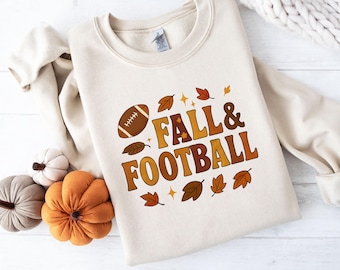 Höstfotbollströja för kvinnor Mysig matchdagsoutfit Höstvibbar Rundkrage för Tailgating Pumpkin Patch-fans