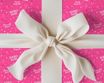 Pink Cowgirl Wrapping Paper Roll-Coastal Cowgirl Birthday Gift Wrap, Rodeo Babe Party Decorations, Funny Western Gift Wrap for Women