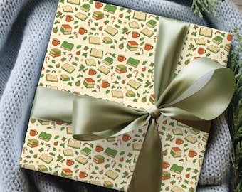 Carta da regalo per amanti dei libri, carta da regalo natalizia, tema dei libri per le feste, carta da regalo divertente per lettori, carta da regalo per Babbo Natale segreto