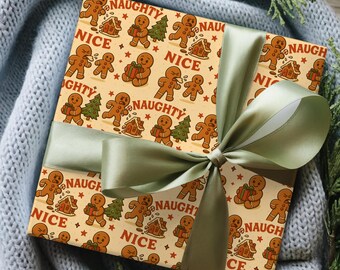 Gingerbread Wrapping Paper, Christmas Gift Wrap, Holiday Gift Wrap, Funny Wrapping Paper, Secret Santa Gift Wrap