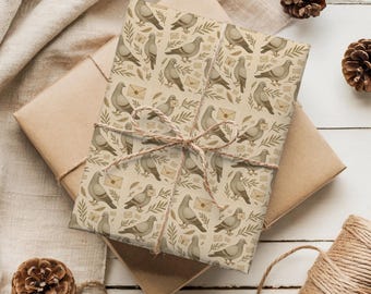 Vintage Pigeon Wrapping Paper | Funny Christmas Gift Wrap | Retro Bird Gift Wrapping Paper | Secret Santa & Holiday Present Paper