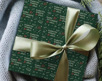 Funny Teacher Wrapping Paper-Teacher Gift Wrap for Appreciation, Christmas, or End of Year Gifts, School and Coworker Present