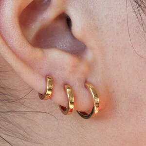 925 Sterling Silver Gold Huggie Hoop Earrings