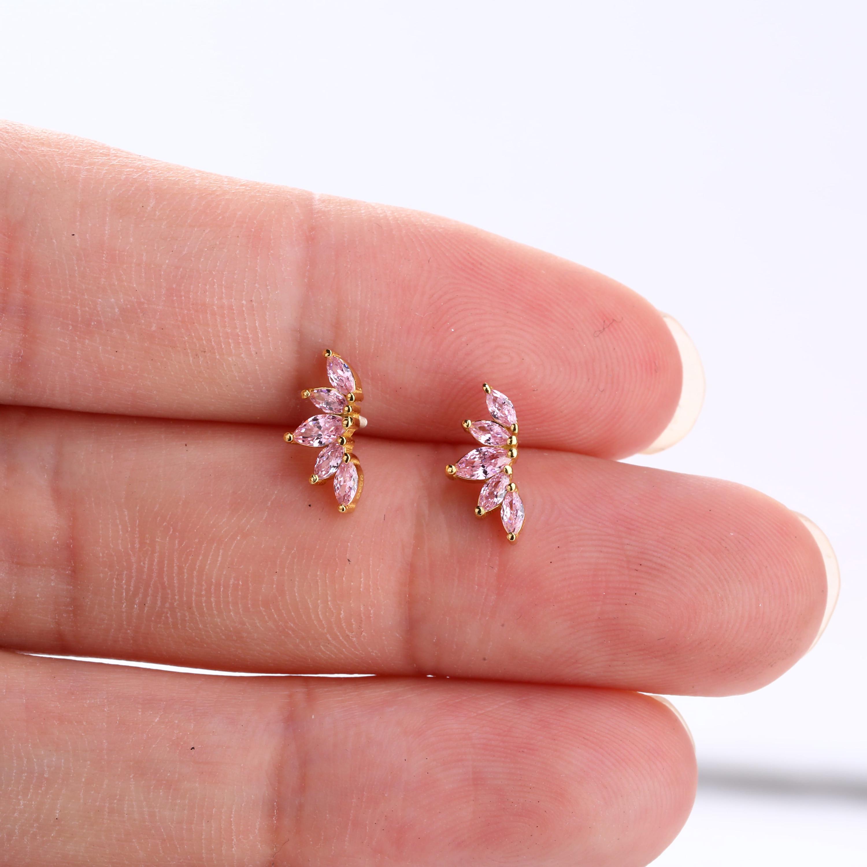 Boucles D'oreilles Clips Vintage ― Motif Bouton Orangé Marbré De Rose ― Bijou Rétro *3771 ― Occasion