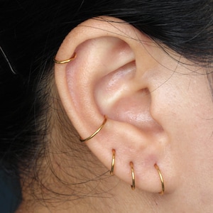 20G/18G/16G Titanium Hinged Hoop Earring, Hinged Segment Nose Ring, Septum Click Hoop, Conch Hoop, Helix Hoop