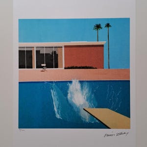 Hockney Splash Lithograph David Hockney Signed A Bigger Splash Certificate Shakespeare Arts