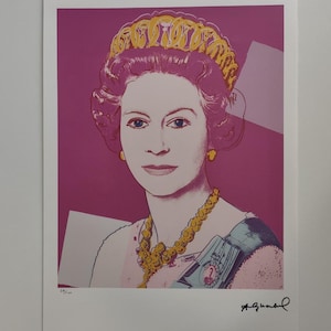 Andy Warhol firmato - Regina Elisabetta II - Certificato Leo Castelli