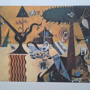 ジョアン・ミロの直筆サイン入り「耕作地」1924年 - 証明書