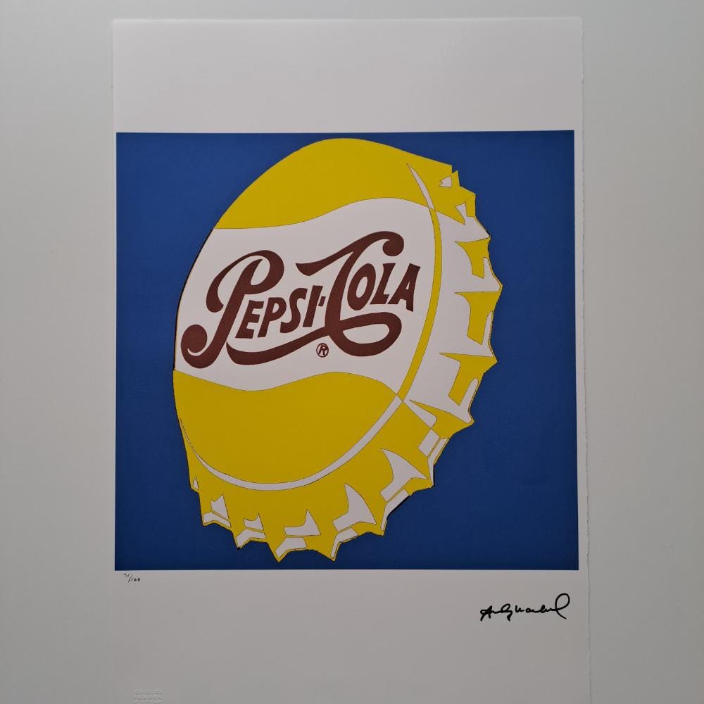 Andy Warhol Signed - Pepsi Cola - Certificate Leo Castelli