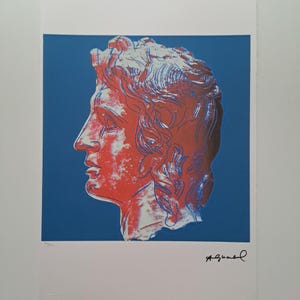Alexander de Grote door Andy Warhol Gesigneerde lithografie met certificaat Leo Castelli