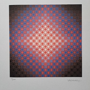 Victor Vasarely Signed - Op Art Diago - Certificate