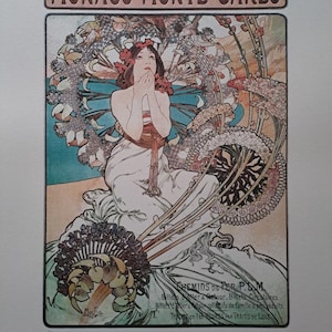 アルフォンス・ミュシャ サイン入りリトグラフ版画 - モナコ・モンテカルロ - 証明書