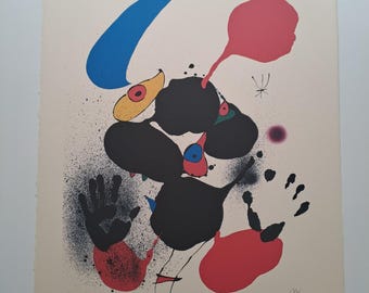 ジョアン・ミロ サイン入り「抽象人物」 - オリジナルリトグラフ