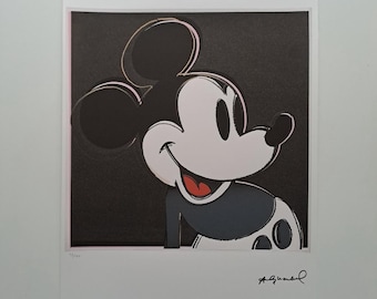 アンディ・ウォーホル - 「ミッキーマウス」 - 手サイン入りビンテージ