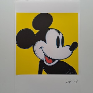 Andy Warhol Signed - Mickey Mouse - Certificate Leo Castelli