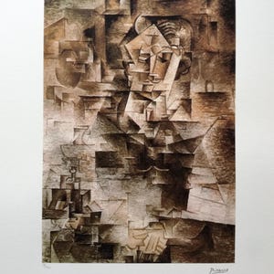 Cubist Portrait by Pablo Picasso Signed with Certificate SPADEM Paris
