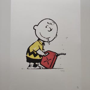 Banksy Charlie Brown Firestarter Limited Edition Art Print with a Certificate