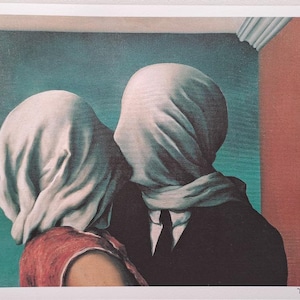 Lithographie de collection signée Rene Magritte Lovers Magritte