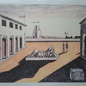 Giorgio de Chirico Piazza d Italia signed Lithograph with a Certificate
