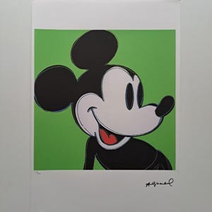 Andy Warhol Signed - Mickey Mouse - Certificate Leo Castelli