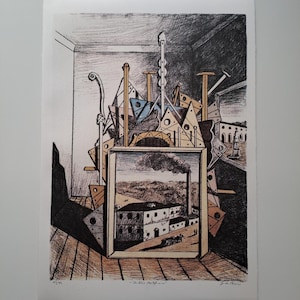Giorgio De Chirico Art Signed - Metaphysical interior - Certificate