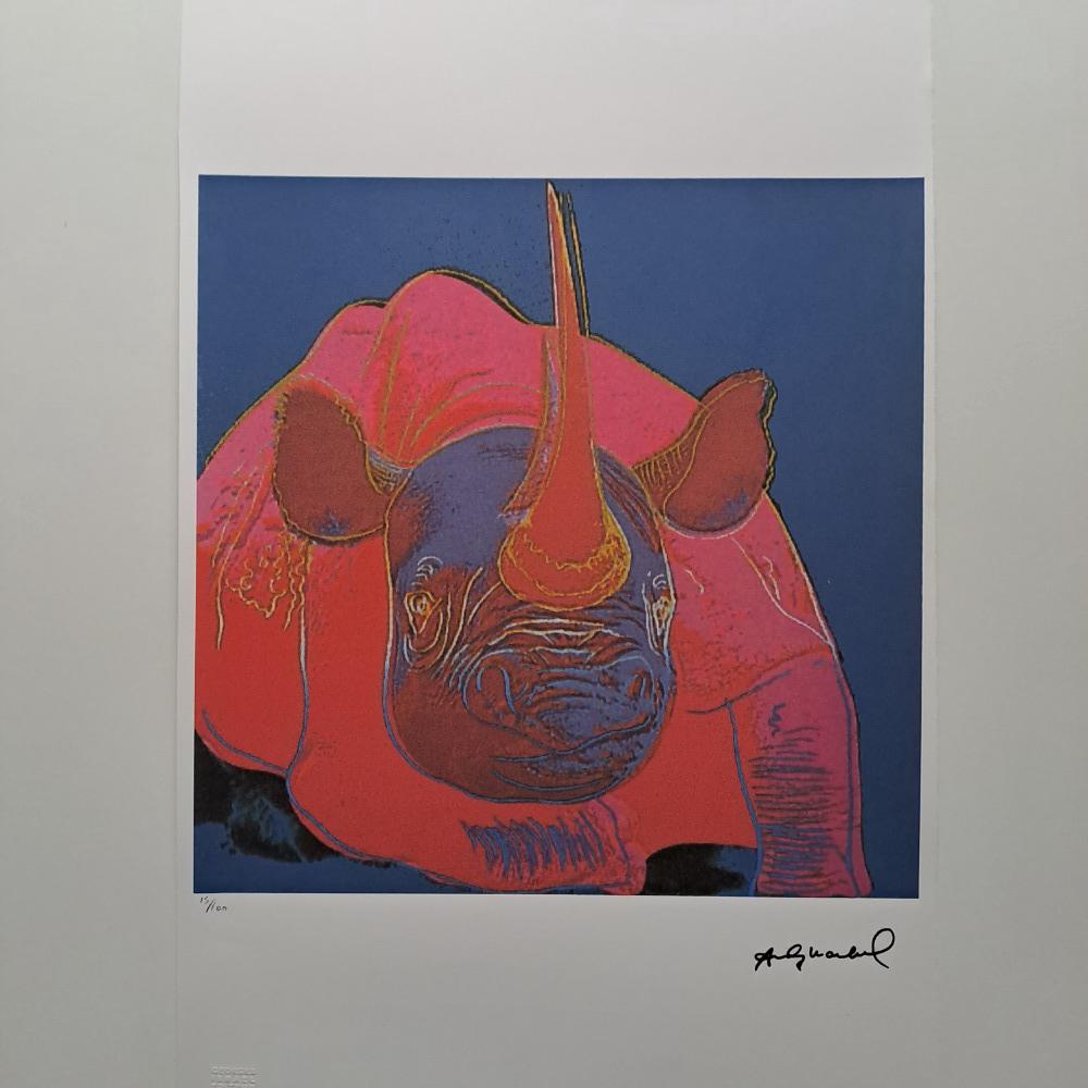 Andy Warhol Signed - Rhinoceros - Certificate Leo Castelli
