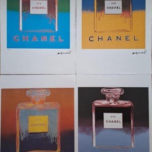 Certificado de 4 litografias da Chanel assinado por Andy Warhol Leo Castelli