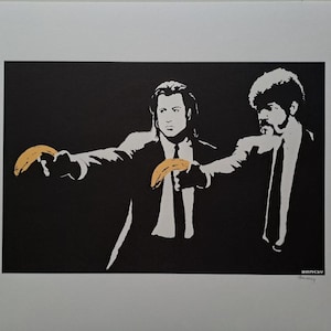 Banksy Pulp Fiction Limited Edition Art Print with a Certificate