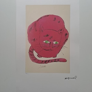 Andy Warhol Cat Sam - Gesigneerde lithografie met certificaat Leo Castelli