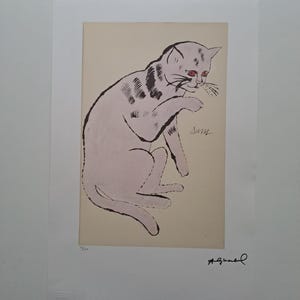 Gesigneerd Andy Warhol - Cat Sam - Certificaat Leo Castelli
