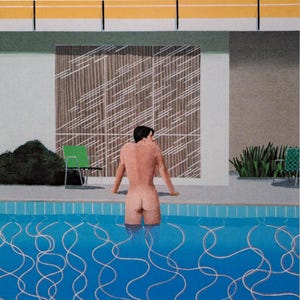 Lithograph David Hockney Signed Peter Getting Out of Nick&#39;s Pool Certificate Shakespeare Arts