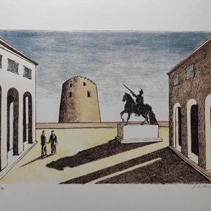 Giorgio de Chirico Piazza d Italia signed Lithograph with a Certificate