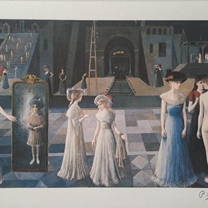 Paul Delvaux Lithographs Signed - The Tunnel - Collectable Lithograph