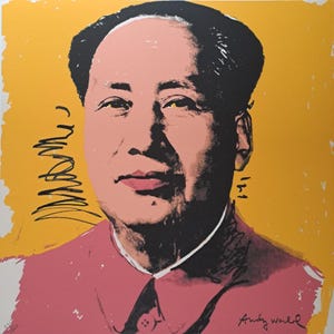 Mao Zedong Portrait Andy Warhol Signed Limited Edition Lithograph with CMOA Certificate